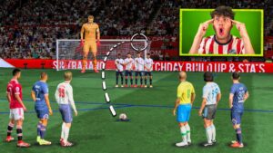 I Attempted 100 Free Kicks vs. A GIANT Goalkeeper!