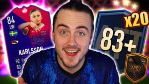 ÖPPNAR 20x 83+ PACKS OCH TESTAR POTM KARLSSON - FIFA 22 SVENSKA