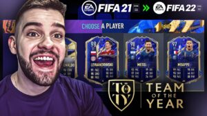 TODOS OS TOTY!!! FUT DRAFT 192 NO FIFA 22!! É REAL COM OS MELHORES DO ANO!!