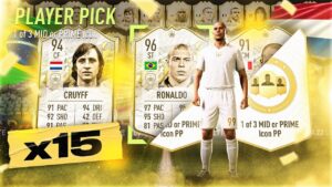 FIFA 22 15 x Guaranteed Mid or Prime Icon Player Pick Packs!