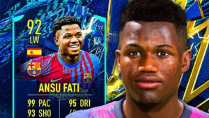 FOR FREE? 🤑 92 TOTS Ansu Fati Player Review - FIFA 22 Ultimate Team