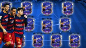 FC BARCELONA Treble Winning 2014/15 Season Squad Builder in FIFA MOBILE 22