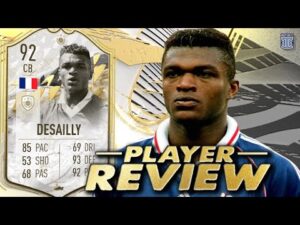 THE ROCK🧱 92 PRIME ICON MOMENTS DESAILLY PLAYER REVIEW - SBC PLAYER - FIFA 22 ULTIMATE TEAM