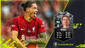 SO UNBELIEVABLY BROKEN! 😡 96 SHOWDOWN DARWIN NUNEZ PLAYER REVIEW - FIFA 22 ULTIMATE TEAM