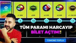 2 98+ GEN FUTBOLCU GELDİ!! TÜM PARAMI HARCAYIP BİLET AÇTIM!! FIFA MOBILE