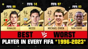 BEST VS WORST Football Players In Every FIFA Game! 😱🔥 ft. Ronaldo, Messi, Toure… etc
