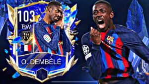 BEST CHEAP RW 108 RATED DEMBELE GAMEPLAY REVIEW FIFA MOBILE 23 TOTY