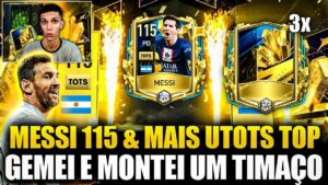 MESSI UTOTS 115 & MAIS UTOTS😱 GEMEI & MELHOREI A CONTA DO MEU IRMÃOZINHO NO FIFA MOBILE 23