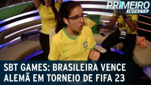 SBT Games: brasileira vence alemã em torneio de FIFA 23 | Primeiro Impacto (23/06/23)