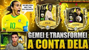 ELA GOSTOU?😱 GEMEI E TRANSFORMEI A CONTA DA MENINA MAIS HUMILDE🤩 DO FIFA MOBILE 23