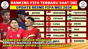 GUINEA DIATAS INDONESIA! RANKING FIFA TERBARU TIMNAS INDONESIA BULAN MEI 2024